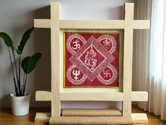 Aipan Art Sacred Symbol Wall Décor - Design 6 - Handcrafted Himalayan Product by Baaduli