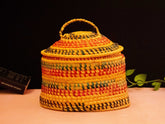 Moonj Grass Lid Basket - Handcrafted Himalayan Product by Baaduli