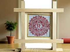 Aipan Art Sacred Symbol Wall Décor - Design 7 - Handcrafted Himalayan Product by Baaduli