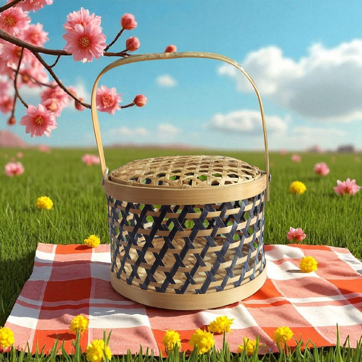 Bamboo Pooja Basket - Medium - Handcrafted Himalayan Product by Baaduli
