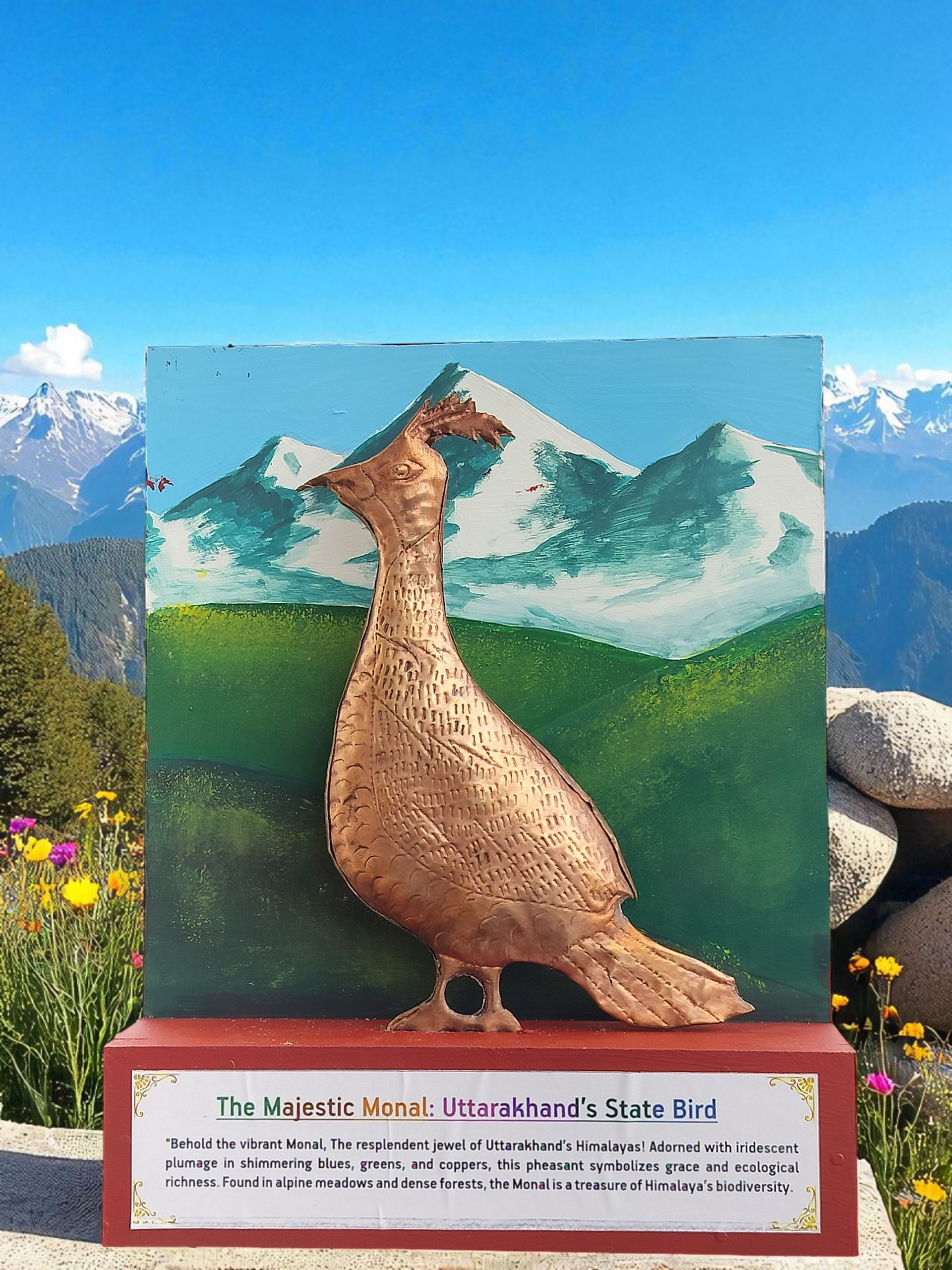 Copper Monal Bird Memento - Handcrafted Himalayan Product by Baaduli