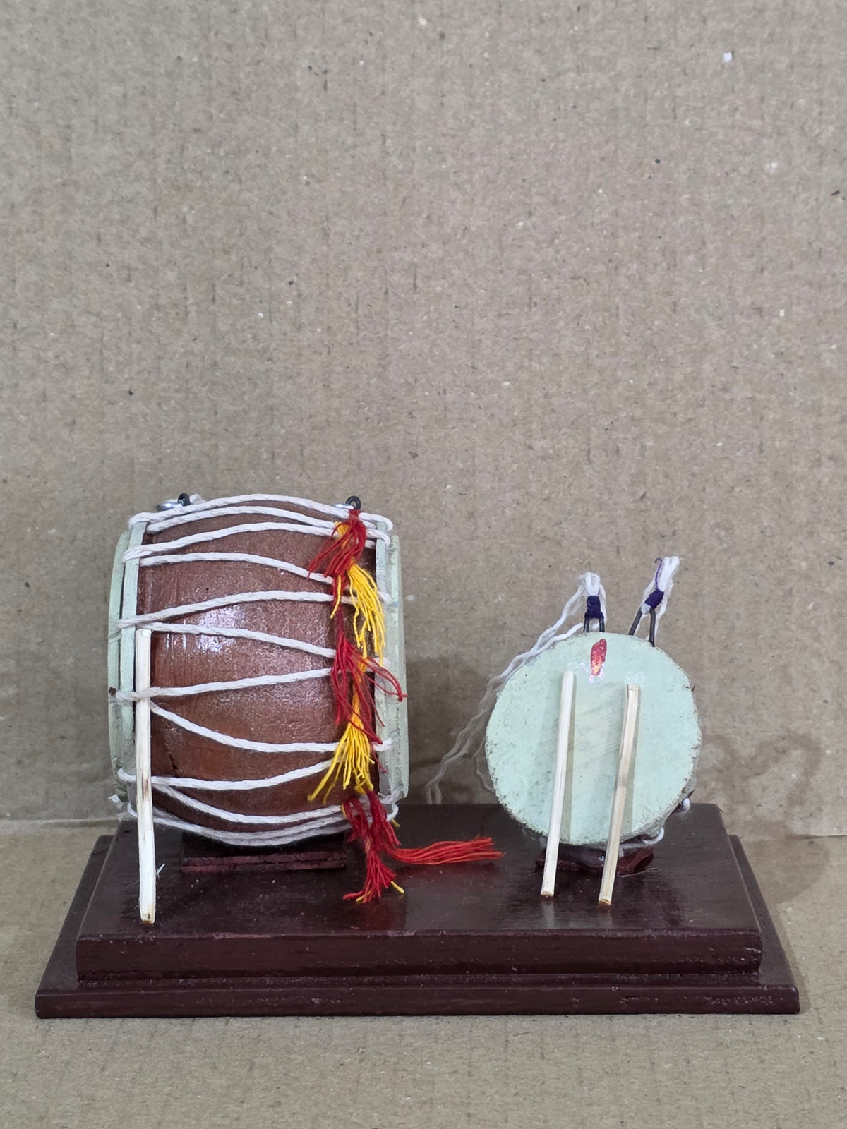 Wooden Dhol-Damau Replica (ढोल-दमाऊँ प्रतिकृति)