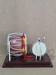 Wooden Dhol-Damau Replica (ढोल-दमाऊँ प्रतिकृति)