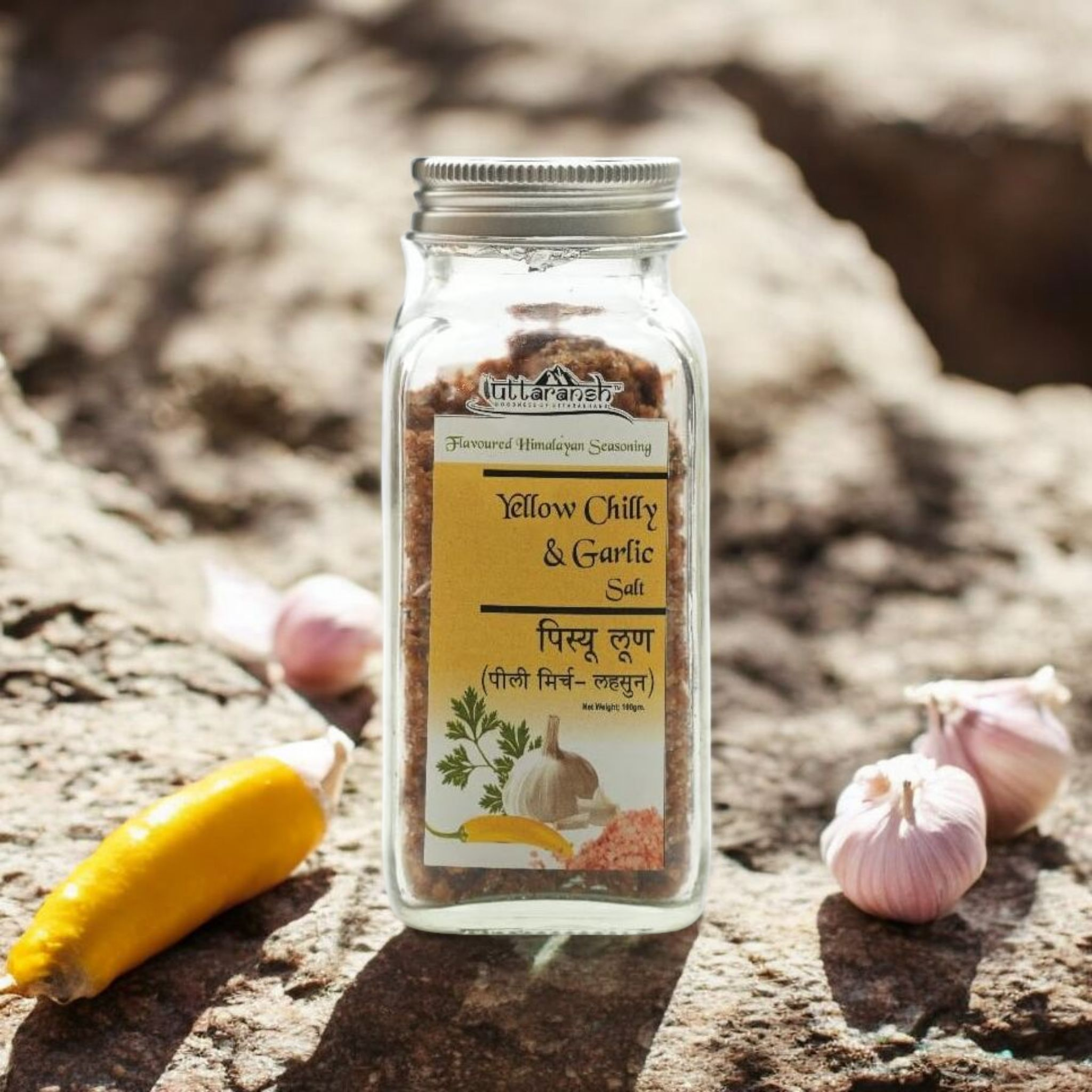 Himalayan Yellow Chilli & Garlic Seasoning Salt 100Gm